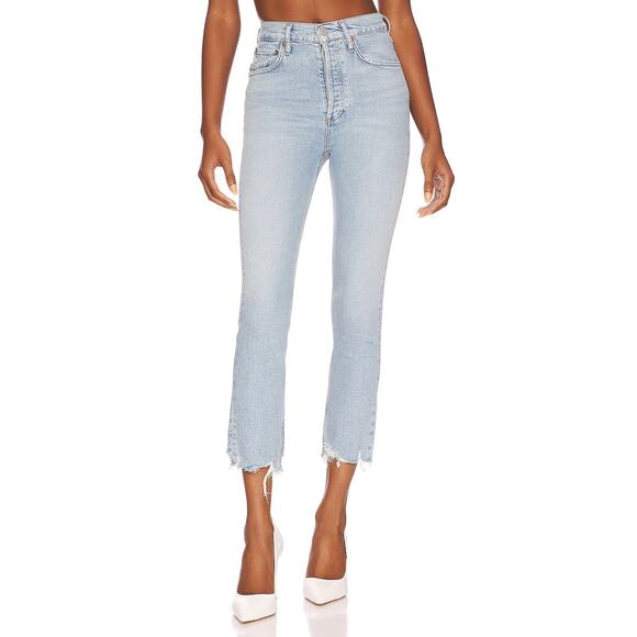 AGOLDE NEW Riley Cropped High Rise Straight Jean Bitter Light Washed Women's 28 - Picture 2 of 12